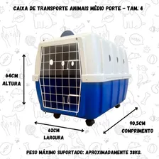 Caixa Transporte Tradicional Click New Nº 4 Cor Azul Animais de Estimação Com Rodinhas Foto mini 2