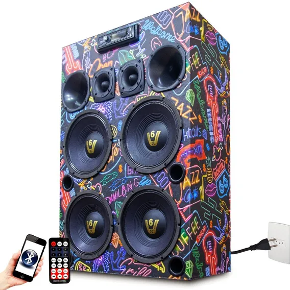Caixa Trio Ativa Residencial Usb Bluetooth Completa Taramps Cor Neon 110v/220v Foto 1