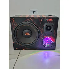 Caixa Trio Bt Usb Jbl Amplificada 600w Carro E ResidĂȘncia Cor Trio bt 600w preto laranja 12v 110v 220v Foto mini 2