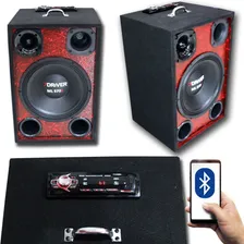 Caixa Trio Com Fonte + Módulo Taramps Pintada Bluetooth Usb Cor Preto/vermelho 110v/220v (bivolt) Foto  mini 1