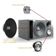 Caixa Trio Eros E-450lc Black 450wrms 12 Pol + D250x + St400 Foto mini 3