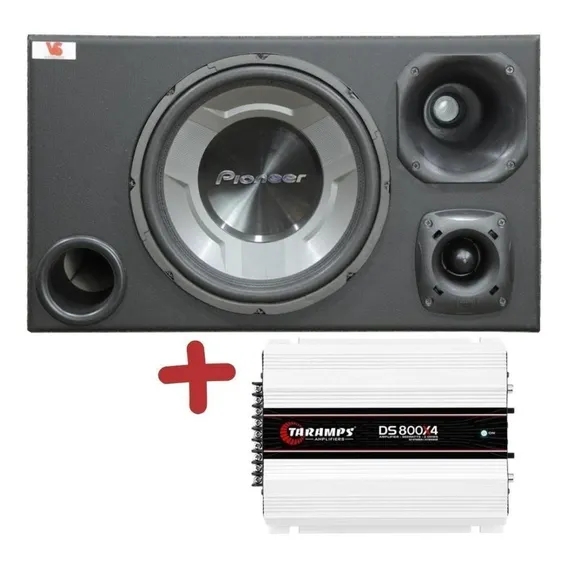 Caixa Trio Pioneer, Driver Tweeter Selenium + Modulo Taramps Foto 1