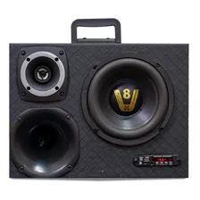 Caixa Trio Som Automotivo Completa Bt Usb Sub 8 Modulo 300w Cor Preto 110 220 Foto mini 1