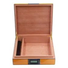 Caixa Umidora De Charutos Amarela Fibra Carbono Cedro Foto mini 4
