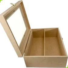 Caixa Vinho Fecho E Vidro Liso Em Mdf 26x19x10 Mini Chandon Foto mini 3