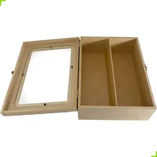 Caixa Vinho Fecho E Vidro Liso Em Mdf 26x19x10 Mini Chandon Foto mini 4