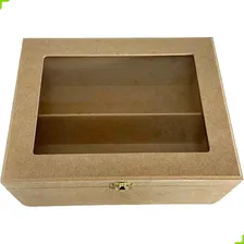 Caixa Vinho Fecho E Vidro Liso Em Mdf 26x19x10 Mini Chandon Foto mini 1