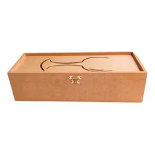 Caixa Vinho Para Artesanato Personalizável Mdf Cru 35x13x10 Foto mini 3