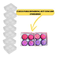 Caixas 50 Papel E Acetato 8x8x4 Para 4 Doces Bombom Gourmet Cor Transparente E Branco Foto mini 3