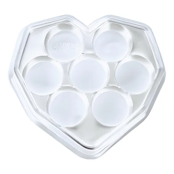 Caixas Coração Lapidado Para Bombons 7 Cavidades Kit Com 10 Cor Branco 14064 Foto 1
