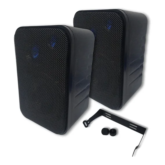 Caixas Parede Som Ambiente 140w 2 Cores Cor Preto Foto 1