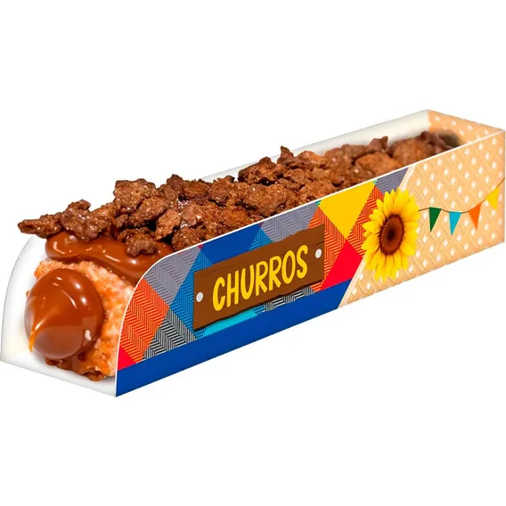 Caixinha Churros Gourmet Xadrez Quermesse Food Truck Barraca Foto 1