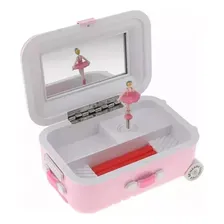 Caixinha De M煤sica Porta Treco Porta J贸ia Mala Musical Cor Rosa Foto mini 4