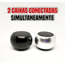 Caixinha De Som Bluetooth Colorida Metal Mini P/ iPhone SE Cor Preto 110v Foto mini 2