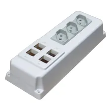 Caixinha Para Conectores De Internet E Telefonia Com Tomada Foto mini 1