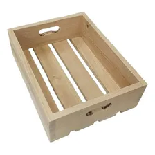 Caixote Organizador Cesta Caixa Rústica Madeira Pinus 40x30 Foto mini 1
