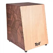 Cajón Acústico Couro Marrom Tampo Natural Profissional Foto mini 4