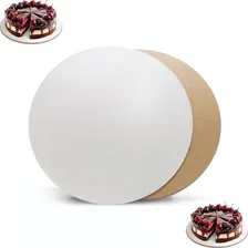 Cake Board Bolo Confeitaria Mdf 3mm Branco Liso 28cm Com 10 Foto mini 3