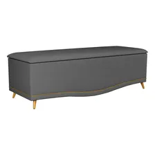 Calçadeira Baú Casal 140cm Imperial J02 Veludo Cinza Foto mini 1