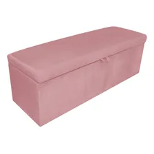 Calçadeira Clean Baú Retangular 100 Cm Suede D'rossi Cor Rose Foto  mini 1