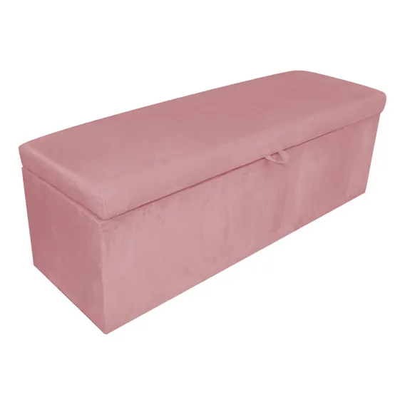Calçadeira Clean Baú Retangular 100 Cm Suede D'rossi Cor Rose Foto 1