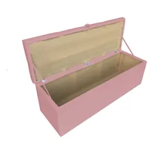 Calçadeira Clean Baú Retangular 100 Cm Suede D'rossi Cor Rose Foto mini  3
