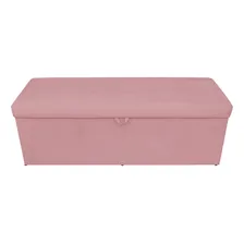 Calçadeira Clean Baú Retangular 100 Cm Suede D'rossi Cor Rose Foto mini  2