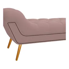 Calçadeira Estofada Veneza 140 Cm Casal Suede Rosê - Amarena Foto mini  3