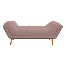 Calçadeira Estofada Veneza 140 Cm Casal Suede Rosê - Amarena Foto mini  2