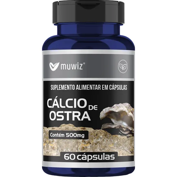 Cálcio De Ostra 60 Cápsulas 500mg Muwiz Foto 1