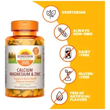 Cálcio Magnésio E Zinco 100 Caps Importado Sundown Naturals Foto mini 4