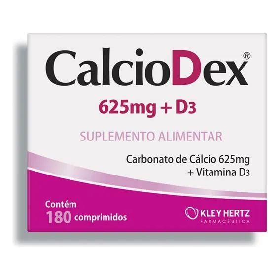 Calciodex Cálcio 625mg + Vitamina D3 Com 180 Comprimidos Sabor Sem Sabor Foto 1