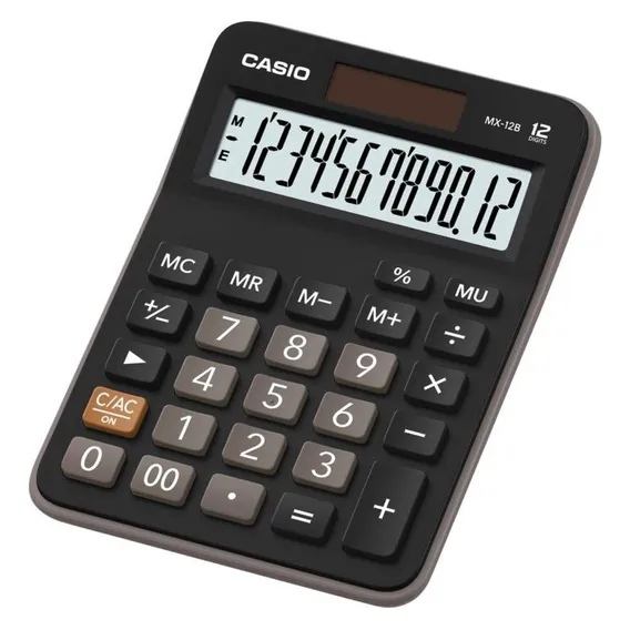 Calculadora Casio Ax-12b Mesa 12 Díg Solar E Bateria Preta Foto 1