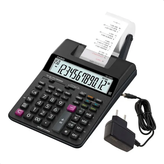 Calculadora Casio C/ Bobina 2 Cores Impressão Hr-100rc-bk-b-dc Cor Preto Foto 1