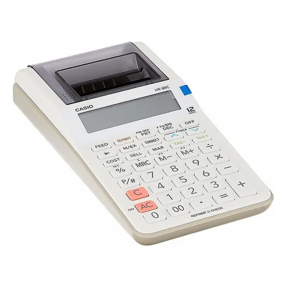 Calculadora Casio Hr-8rc Impressão Com Bobina Branca Bivolt Cor Branco Foto 1