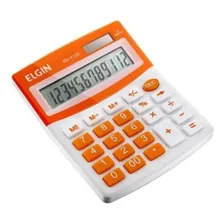 Calculadora De Mesa 12 Dígitos Bateria Solar Laranja Elgin Foto  mini 1