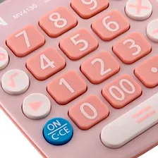 Calculadora De Mesa 12 Dígitos Bateria Solar Mv-4130 Elgin Cor Rosa Foto mini  3