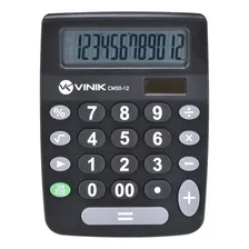 Calculadora De Mesa 12 DÃgitos Solar Ou A Pilha Vinik Cm-50 Cor Preto Foto mini 1