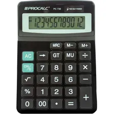 Calculadora De Mesa 12dig. Pc730 Preta Procalc Cor Preto Foto  mini 1