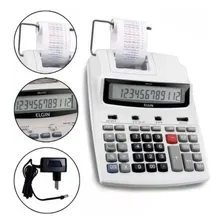 Calculadora De Mesa Com Bobina 12 DÃgitos Ma-5121 Elgin Cor Branco Foto mini 4