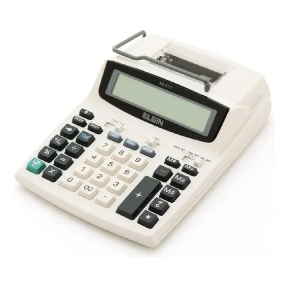 Calculadora De Mesa Com Bobina 12 DÃgitos Ma-5121 Elgin Cor Branco Foto 1