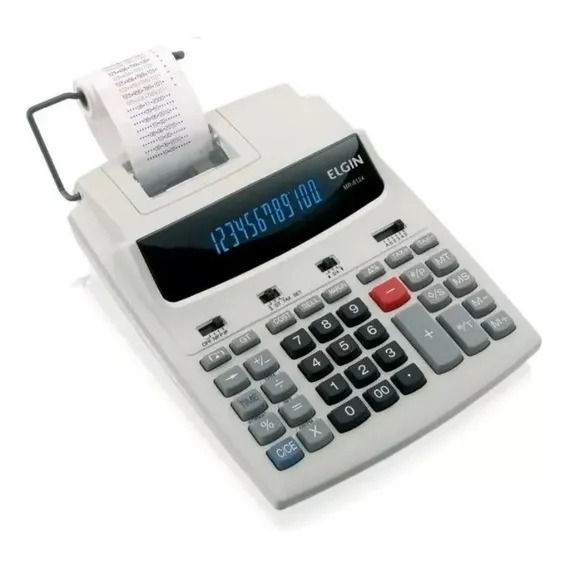 Calculadora De Mesa Com Bobina 12 DÃgitos Mr-6124 Elgin Cor Branco Foto 1