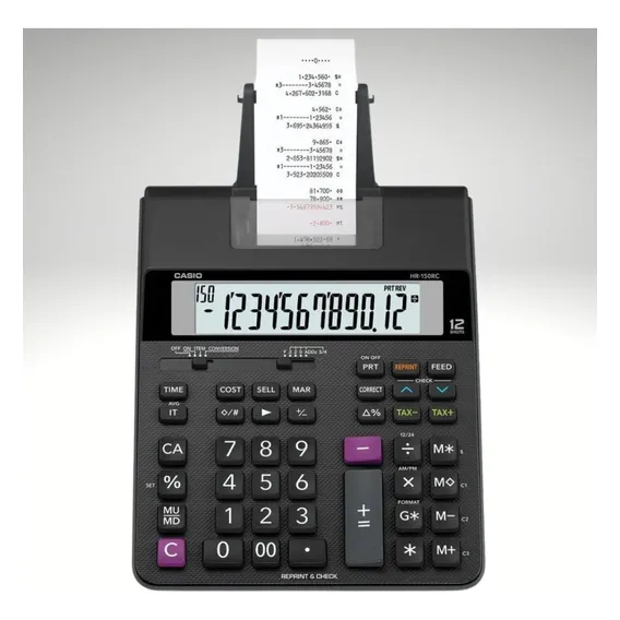 Calculadora De Mesa Com Bobina 2.0 Bivolt Hr-150rc Casio Cor Preto Foto 1