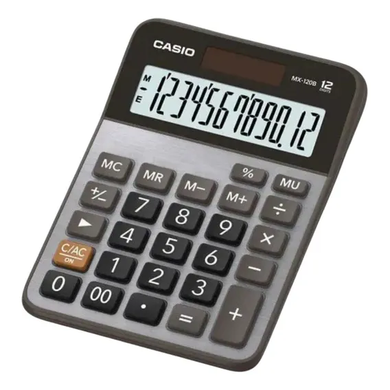 Calculadora De Mesa Pequena 12 Dígitos Mx-120b Prata - Solar Foto 1
