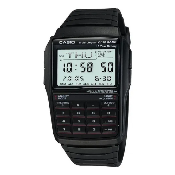 Calculadora de rel贸gios Casio Dbc32 Black Vintage Data Bank Foto 1
