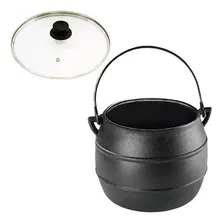 Caldeirão Bojudo 10 Litros Tampa Vidro 24 Cm Panela Mineira Foto  mini 1