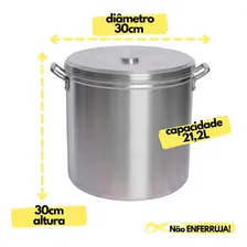 Caldeirão N 30 Panela Industrial Em Aluminio Linha Hotel 20l Cor Prateado Foto mini 2