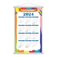 Calendário 2024 Banner Painel Escolar Lona 80x50cm Foto mini 1
