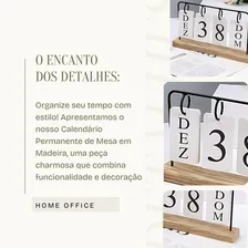 Calendário Permanente Decoração Industrial Sala Escritório Calendário Permanente Industrial Foto mini 3