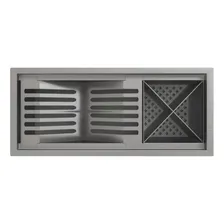 Calha De Pia Escorrer Escovado Moderna Pia Cozinha Cor Inox Escovado Foto mini 2